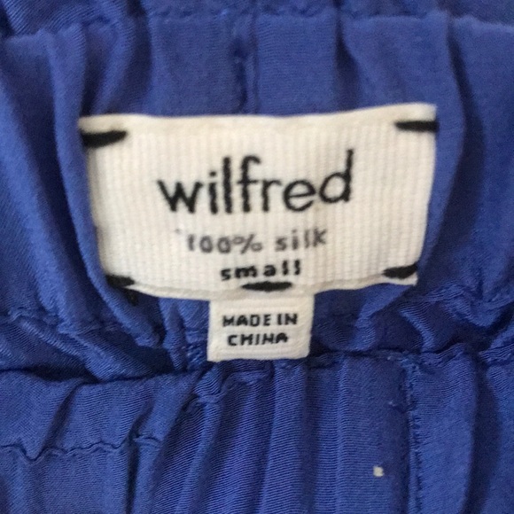 WILFRED ARITZIA BLUE SILK SHORTS SZ S - Picture 4 of 6